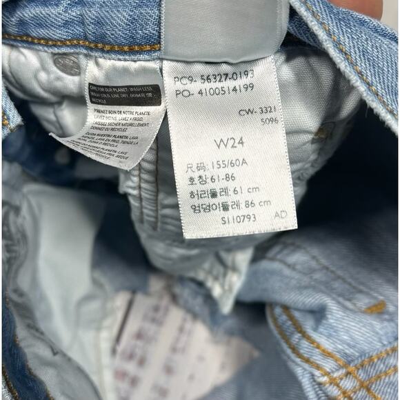 Levi's 501 Shorts Women's Size 24 Cut Off Jean Button Fly Distressed Denim - Picture 3 of 7